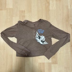 NWT Boy Lie That's Why Crop Henley